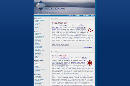 The first version of my blog, April 2004